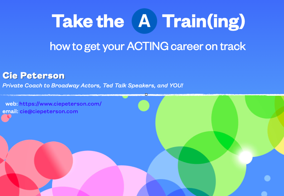 Actor Training E-book